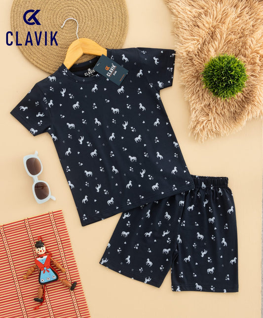 Navy Blue Horse Unisex Co-Ord Set
