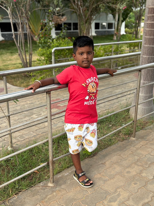 Snack Mode Boys Shorts Set