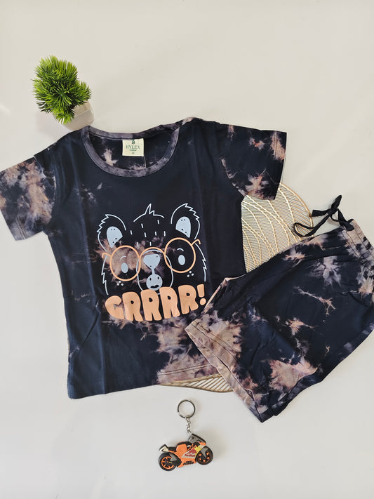 Blue Cat Unisex Die And Tye Short Set