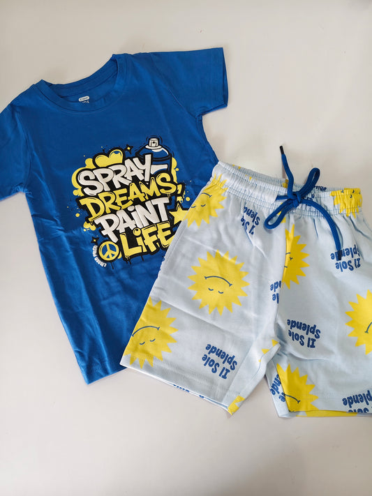 Spary Dreams Blue Shorts Set