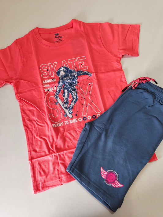 Skate Pink Boys Shorts Set