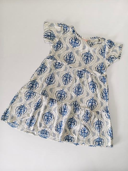 White With Blue Lilly Frock