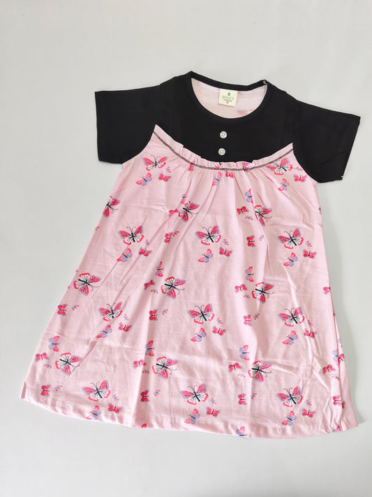 Pink Butterfly Magic Button Frock
