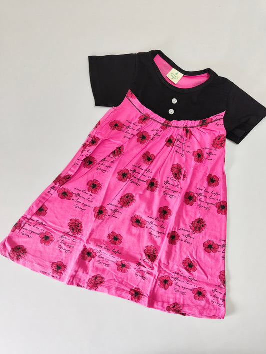 Dark Pink Magic Button Frock