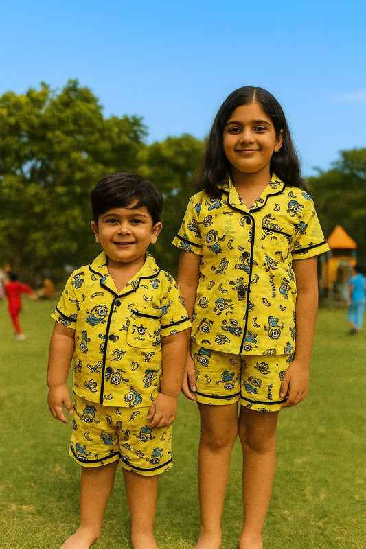 Unisex yellow shorts set
