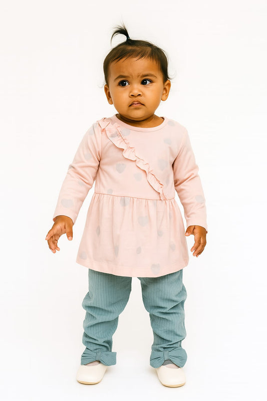 Light Peach Peplum Set