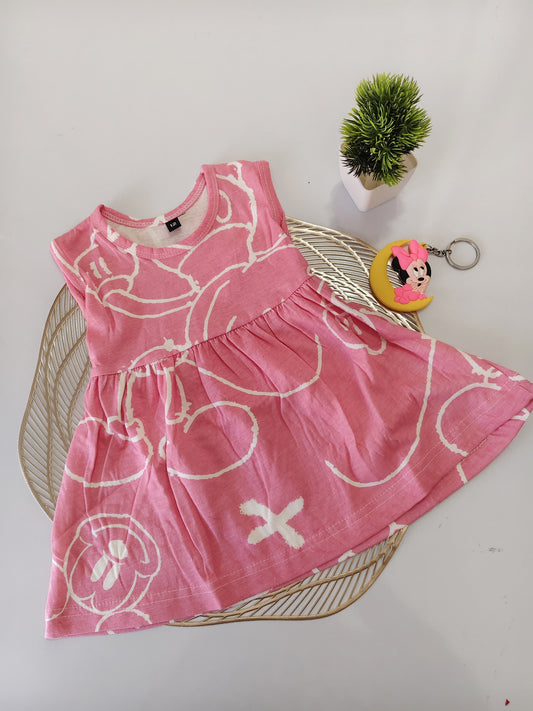 Pink Mickey Baby Frock