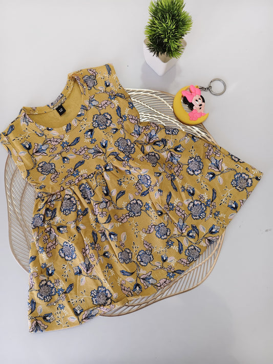Mustard Flower Baby Frock