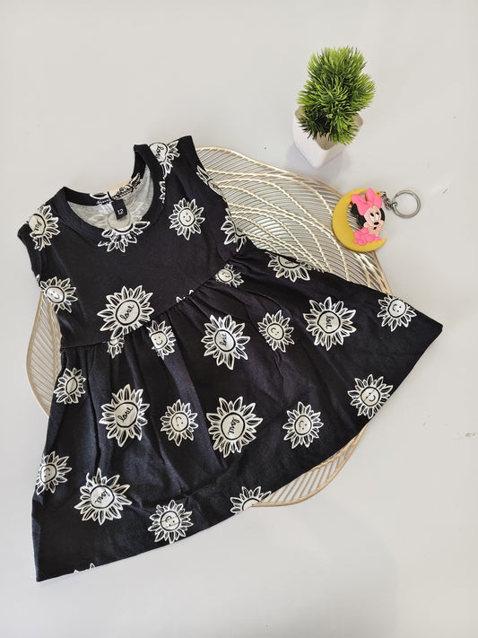 Black Flower Baby Frock