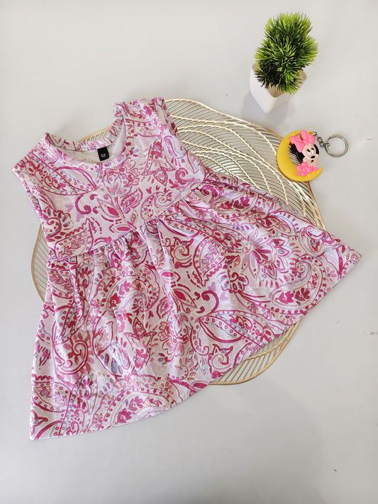 Pink All over Baby Frock