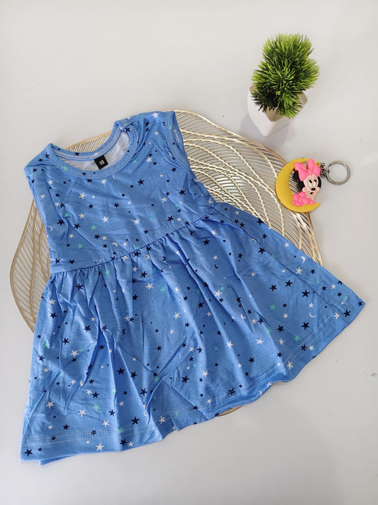 Blue With Star Baby Frock