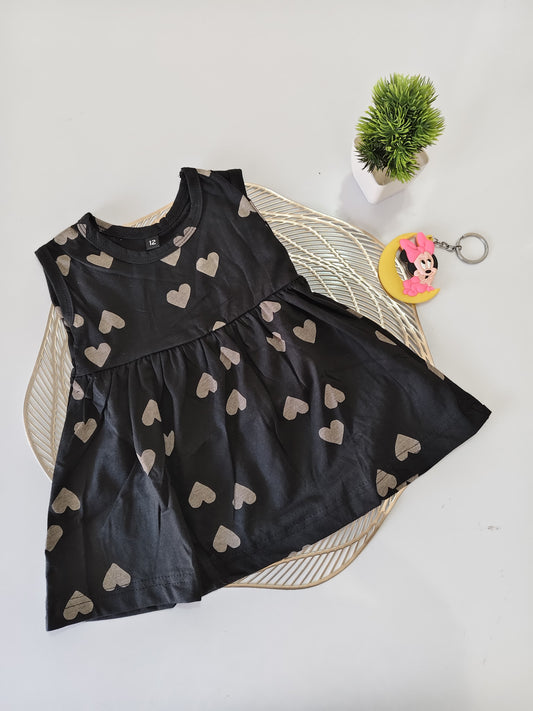 Black Ash Heart Baby Frock