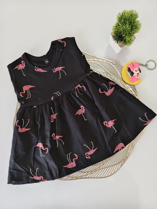 Black Crane Baby Frock