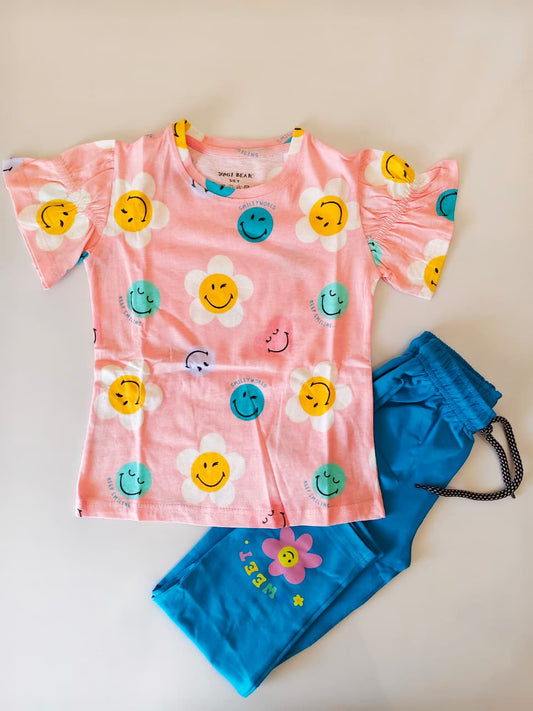 Pink Smile Teens Stylish Tshirt Pant