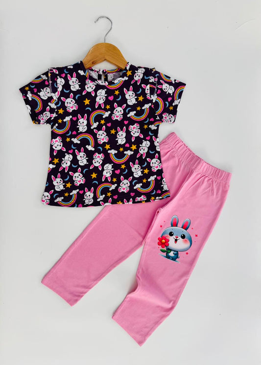 Black Rainbow Baby Stylish Tshirt With Pant