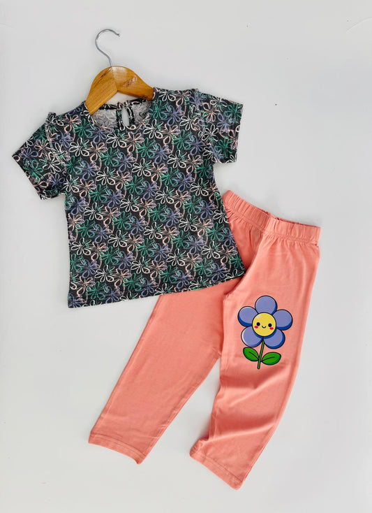 Orange Daisy Baby Stylish Tshirt With Pant