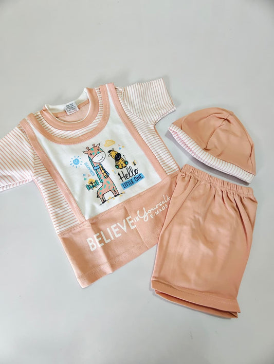 Baby Shorts Set With Cap
