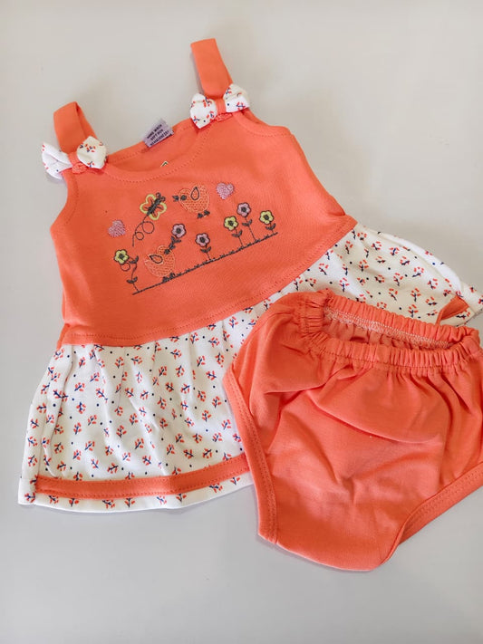 Baby Sleeveless Bow Frock Set