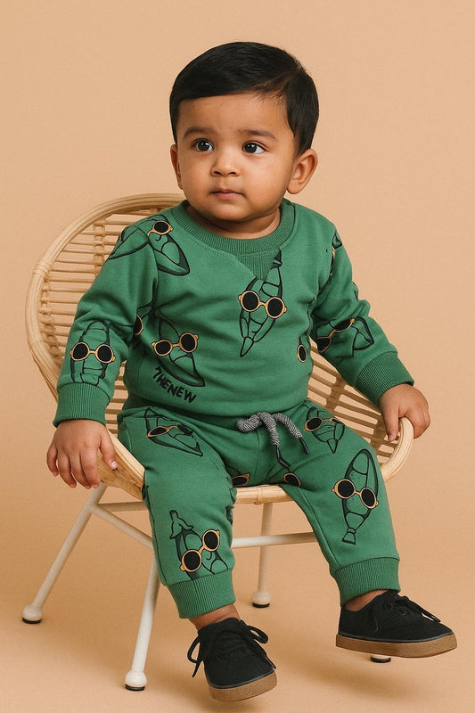 Green baby winter set