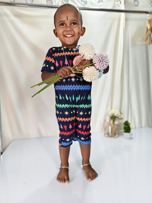 Blue christmas romper