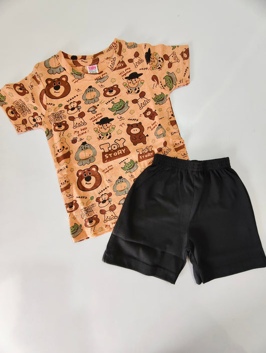Brown Baby Shorts Set