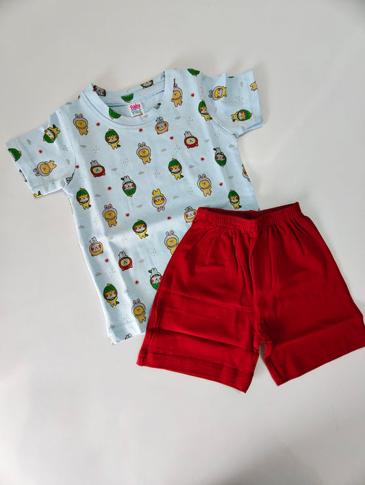 Little Blue Baby Shorts Set