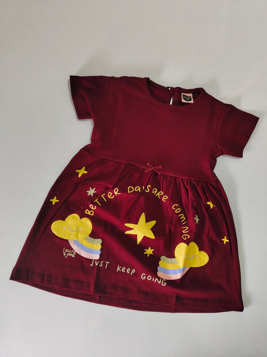 Maroon Rim Zim Frock