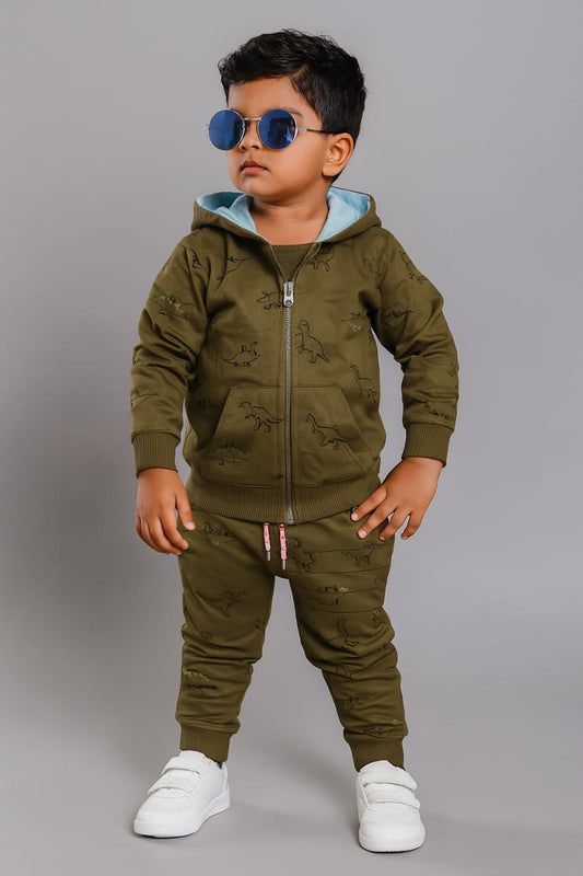 Gree dino Hoodie set