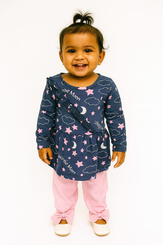 Navy Blue Peplum Set