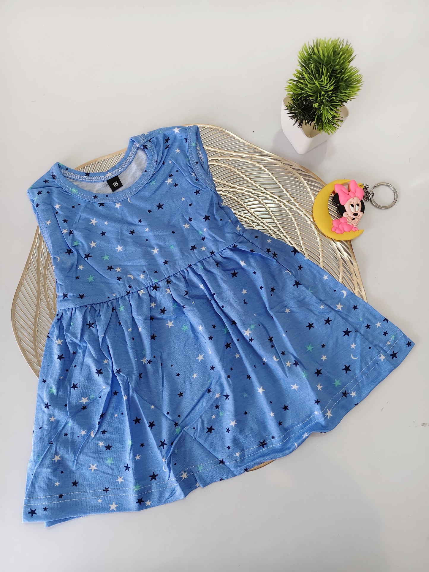 Blue With Star Baby Frock