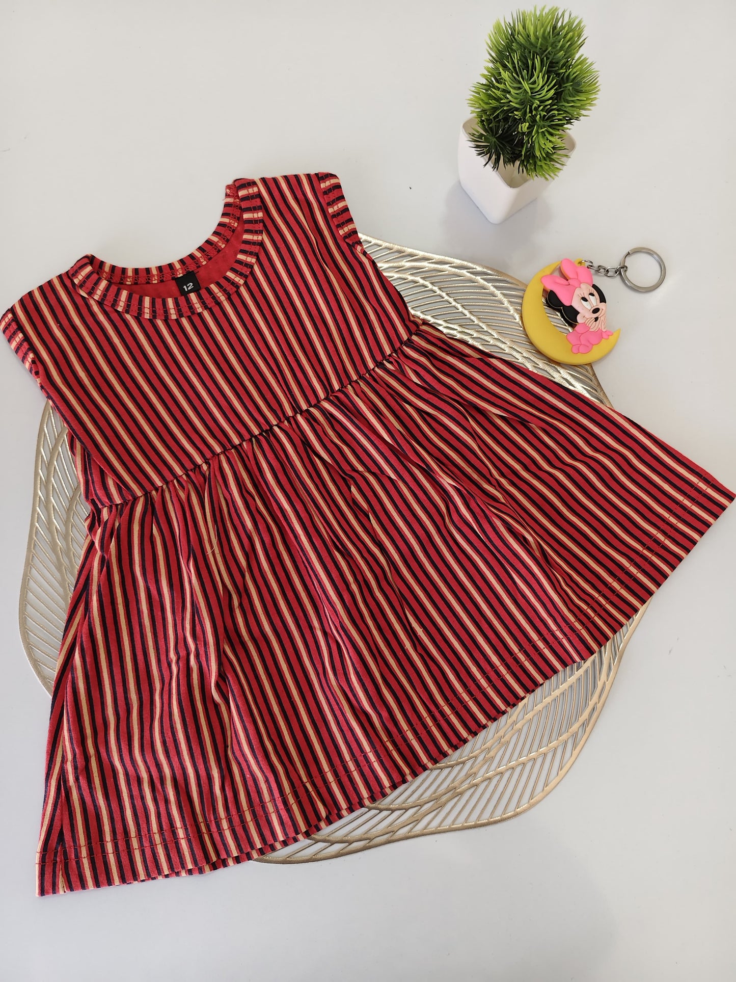 Red Stripes Baby Frock